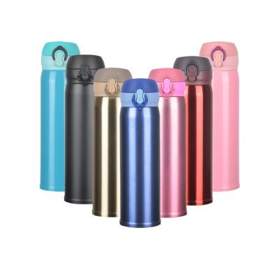 China 500ml Stainless Steel Fashion Sustainable Water Bottle Thermal Insulated Vacuum Flask Brief Colors for sale