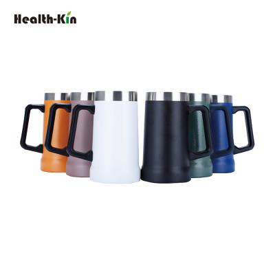 China WITH HANDLE Stainless Steel Beer Mug Wall Double Insulated Coffee Mug Tumbler With Handle Double Wall Insulated Beer Mug for sale