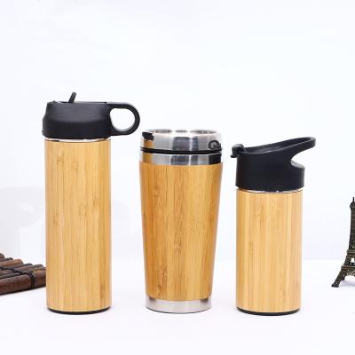 China Business 350ml Wide Mouth Bottle Double Wall Growing Flasks Bamboo Tea Infuser Insulated Drinking Environmental Material Dishwasher Safe for sale