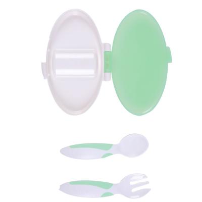 China Anti-Microbia Anti-Microbia And Easy To Carry Pp And Tpe Material Dinner Plate Set Dish And Spoon Kids Tableware for sale