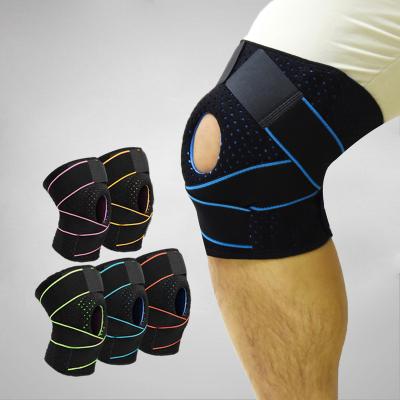 China Adjustable Elasticity Breathable Knee Brace With Silicone Pad Premium Kneelet Compression Sleeve For Running Weightlifting Powerlifting Breathable SPANDEX NYLON for sale