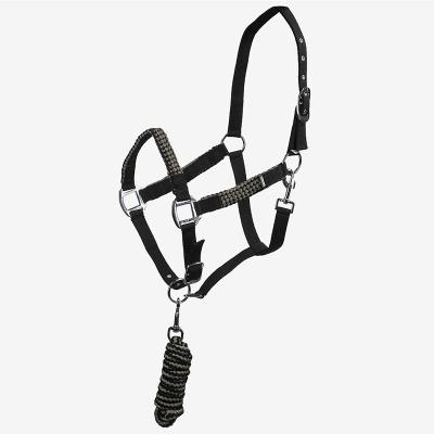 China Modern Professional Manufacturer Custom Horse Riding Halter With Cotton Lead Rope High Quality Equestrian Equine Equipment for sale