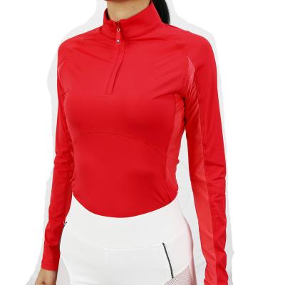 China High Quality Breathable Horse Riding Shirt FOB Women Rider Xiamen Ladies Training Tops Long Sleeve Sports Shirts for sale