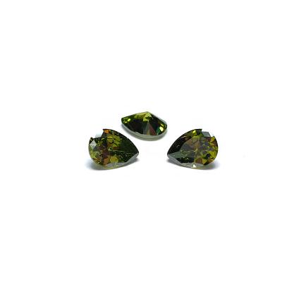 China Color Play or Fire Synthesis Small Pear Shaped Loose Zircon Drops Shaped Gems For Necklace Ring Key Stone Zircon for sale