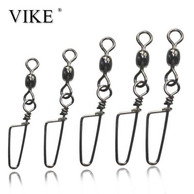 China Barrel Fishing Swivels High Strength Fishing Crane Swivels Snaps With Snaps Black Nickel Fishing Tackle Hook Connector for sale