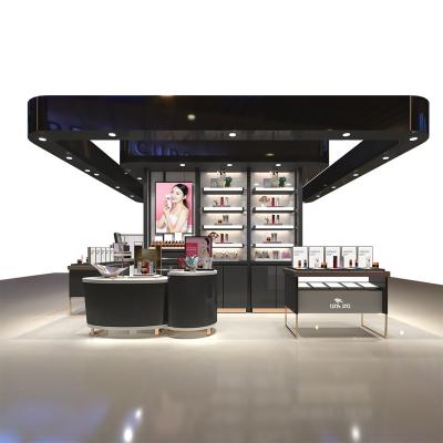 China Eco - Friendly Cosmetic Showcase Shop Design For High - End Custom Mall Show Perfume Kiosk Display for sale