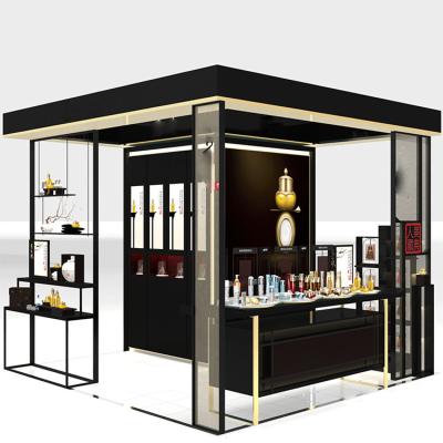 China Eco-friendly Luxury High-end Cosmetic Display Showcase Makeup Shelf Perfume Shop Interior Design Perfume Display Furniture for sale