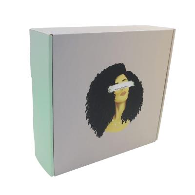 China Beautiful Design Recyclable Wig Packaging Box Hair Extension Listing Shipping Box for sale