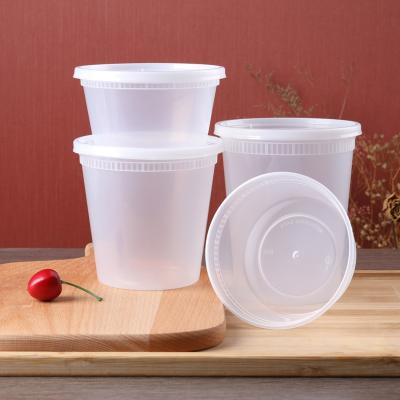 China 8oz12oz16oz 24oz32oz Customizable Microwavable Stackable Disposable Food Grocery Container With Lid for sale