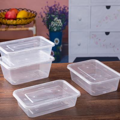 China 1000ml Fast Food Microwavable Plastic Box Microwave Disposable Lunch Box Disposable Food Container for sale