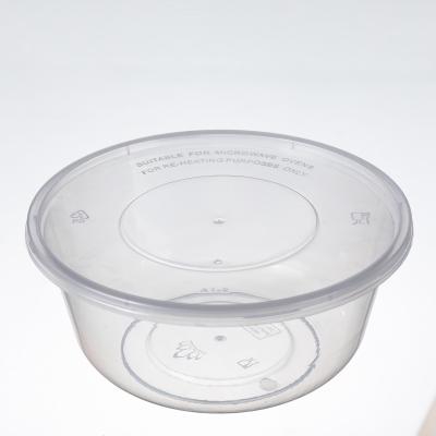 China PP Microwavable Round Food Lunch Box Take Out Transparent Soup Bowl With Lid for sale