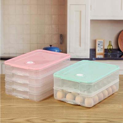 China New Rectangular 4-Layer Plastic Portable Storage Box Dumpling Fresh-preservation Box Rectangular Box for sale