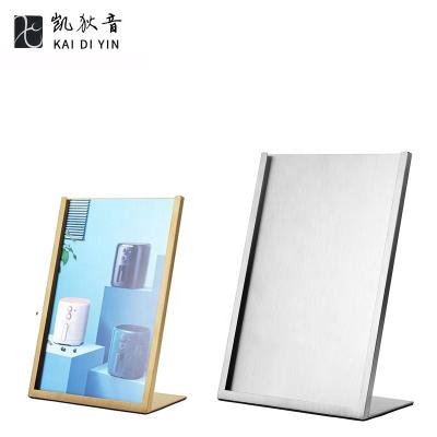 China Factory Durable Hot Sale A4 Stainless Steel Menu Display Stand Rack Desktop Display Card for sale