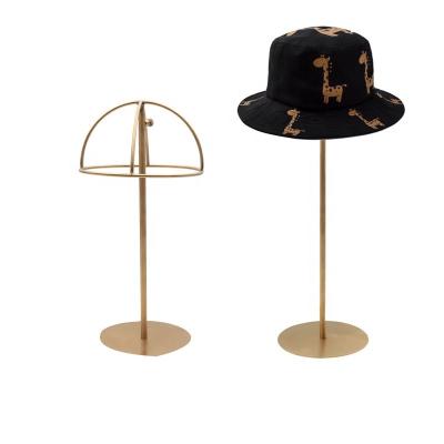 China Durable Adjustable Golden Stainless Steel Hat Rack Hat Display Rack Which Is Popular In Retail Stores for sale