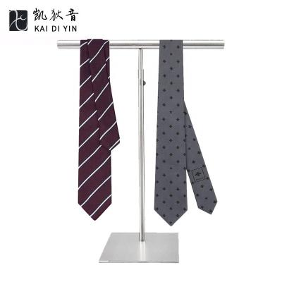 China Durable T-Shaped Silk Tie Bag Hanger Rack Scarf Display Rack Stainless Steel Clothing Store Bag Holder for sale