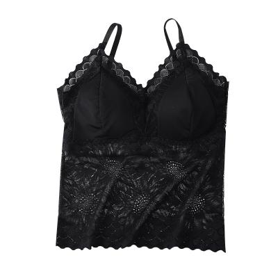 China Beautiful Lace Anti-Static Sexy Camisole Wrap Back Chest With Strapless Top Anti-Wear Chest Pad Base Underwear Women for sale