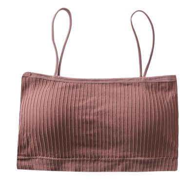 China Best Selling Breathable Southeast Asian One-Character Beauty Back Wrapped In Chest Girl Wire Sling Vest Underwear Strapless Women for sale