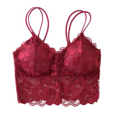 China Beautiful joker back lace strapless QUICK DRY sexy breast wrap wear-resistant push-up strap with chest pad vest female for sale