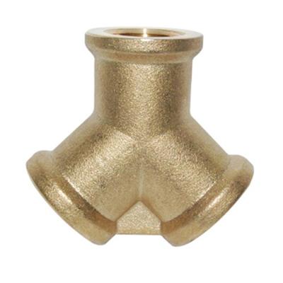 China Water Meter Female Thread Tee Type 3 Way Hose Fitting Adapter Coupler Brass Forgeed Connector For Water for sale