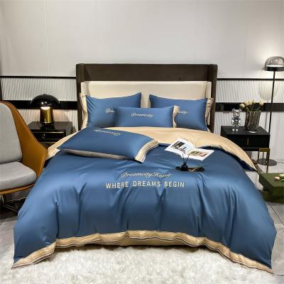 China Sustainable Home or Hotel Washed Silk Fabrics Bedding Sheets Duvet Covers Bedding Sets for sale