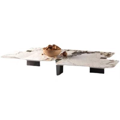 China Hard Artificial Rectangle Coffee Tables Modern Luxurious Unique Stainless Steel Coffee Table for sale