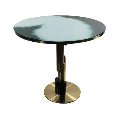 China Stainless Steel Base Mini Bar Table Modern Rounded Bargaining Table Excellent Quality for sale