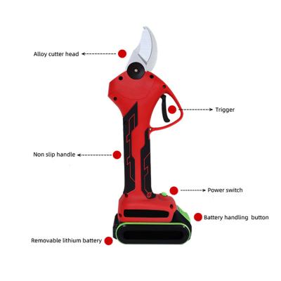 China Professional cordless anti-slip handle high power shears ratchet lithium battery electric curved shaft scissors for sale