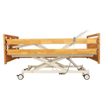 China For household/nursing home use High Quality Comfortable Medical Adjustable Bed Wooden Medical Lifting Bed Remote Control Electric Nursing Bed for sale