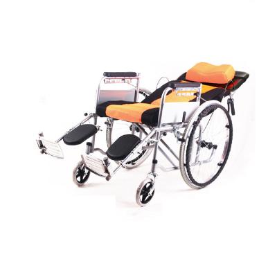 China Lightweight Wheel Chair Manual Portable Full Lying Folding Wheelchair For Elderly Pregnant Disabled 93cm * 26cm * 93cm for sale