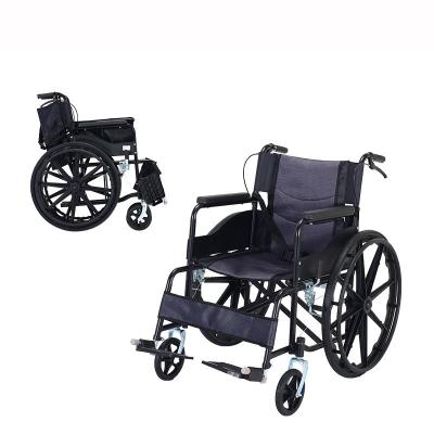 China Professional Factory High-Carbon Toilet Steel Portable Wheelchair Ordinary Wheelchair Power Wheelchair Foldable 88cm * 26cm * 93cm for sale