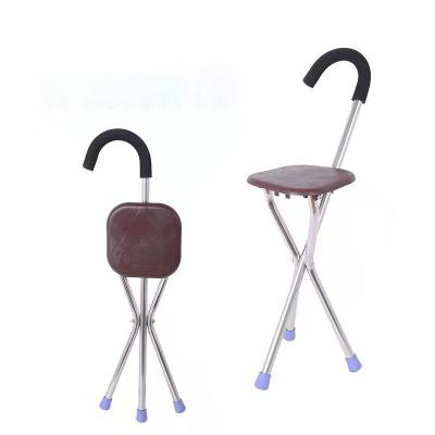 China For household/nursing home use Factory Direct China Folding Walking Stick Crutch Walking Aids For Disabled With Chair for sale