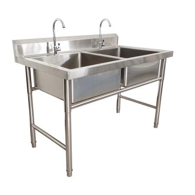 China Restaurant Quality Assurance Stainless Double Bowl Sinks Basin Wash Sink for sale