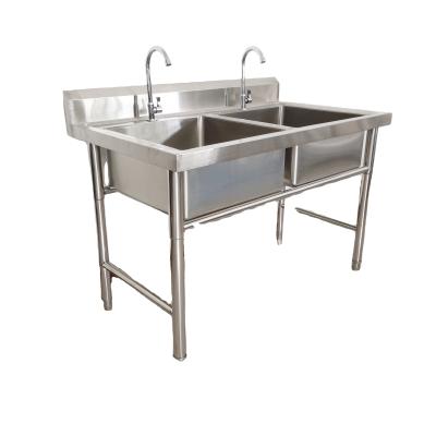 China Without Faucet China Factory Price Kitchen Sink 304 Stainless Steel Double Bowl Sink For Washing for sale