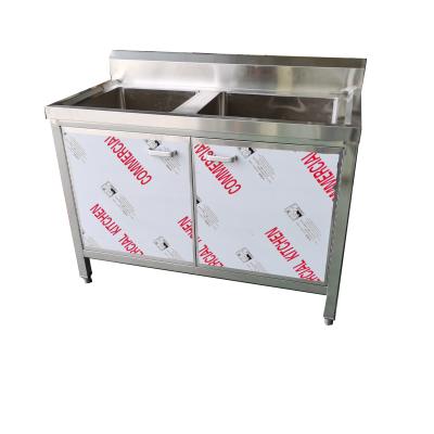 China Restaurant Factory Cabinet Commercial Hotel Kitchen 304/201 Stainless Steel Work Table Carting Bench for sale