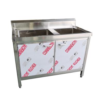 China Custom Commercial Restaurant Restaurant Size 304 Stainless Steel Kitchen Sink Cabinet for sale