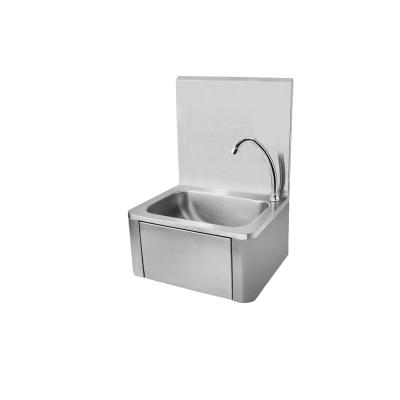 China Kitchen Hotel Equipment Stainless Steel Wall Mount Small Hand Wash Sink With Knee Operated for sale