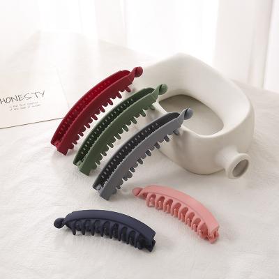 China New European and American style fashion plastic hair claw cut matte hair claw for women large size geometric banana claw clip for hair for sale