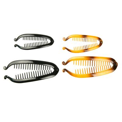 China Classic Fashion Banana Hair Clips Anvil Combs Large Double Comb Hair Clip Banana Ponytail Holder Fishtail Clip for sale