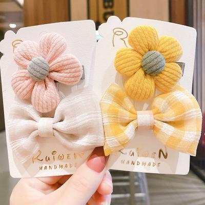 China Fashion new Korean girls hairpin set hair accessories hair clip children cut lovely flower bow hairpin for girls for sale