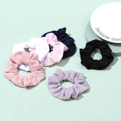 China Cheap Solid Color Chiffon Hair Scrunchies Women Ponytail Holder Hair Accessories Fashionable Cute Band Elastic Scrunchies For Girls for sale