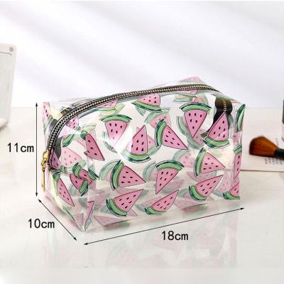 China Hot Fashion Summer Clear Cute PVC Cosmetic Bag Transparent Printing Cosmetic Bag Makeup for sale