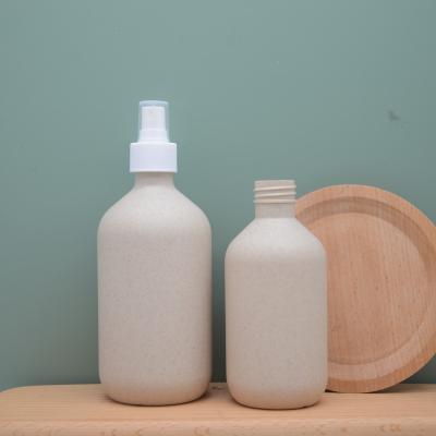 China Eco-friendly Wheat Straw Bottle 100%biodegradable Plastic Spray Bottle For Makeup Supplies for sale