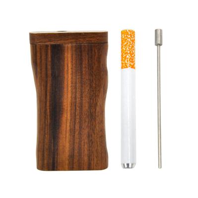 China For Tobacco One Slugger Set Walnut Dugout Smoking Wooden Box With Slugger Pipe Bat Tobacco Storage Case Natural Wooden Cigarette Pipe for sale