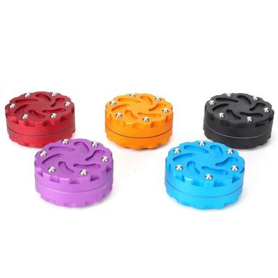 China Spices New Arrival Marble Grinding Mosaic 2 Parts 56mm Weed Grinder Metal Herb Grinder Weed Grinder With Unique Teeth Smoking Accessories for sale