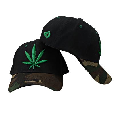 China COMMON HORNET men adjustable with green leaf design 100% cotton hat for mens womens baseball cap sports hat for sale