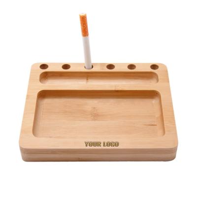 China For Handmade Natural Wooden Smoking Tray With Three Angle 151*131 Mm Cigarette Rolling Paper Accessories Plate Wooden Grinder Tray for sale