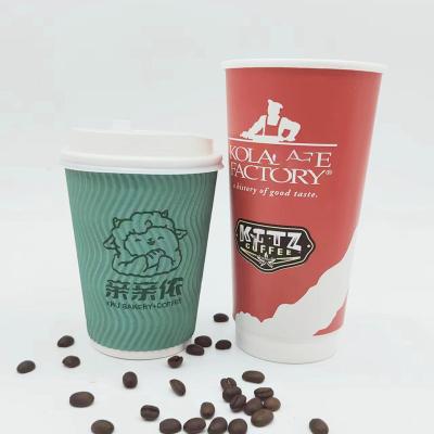 China 20oz Recyclable Coffee Takeaway Hollow Cup With Lid Disposable Coffee Cup Custom Printed Eco-Friendly Double Cup for sale