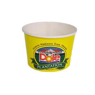 China 10oz Recyclable Custom Printed Ice Cream Cups Yogurt Disposable Thickened Paper Bowl With Lid Ice Cube Packing Container for sale