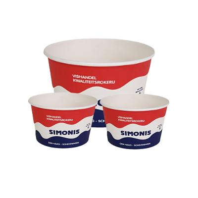 China 20oz Food Grade Ice Cream Paper Cups Large Capacity Recyclable Biodegradable Disposable Smoothie Bowl Customized With Customized Logo for sale