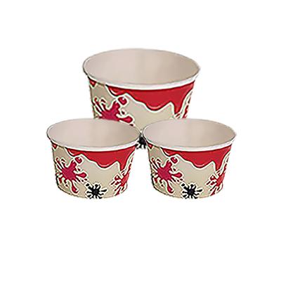 China 5oz Food Grade Recyclable White Logo Printed Bulk Ice Cream Ball Paper Cups Biodegradable Single Wall Ice Cream Paper Bowl Customization for sale